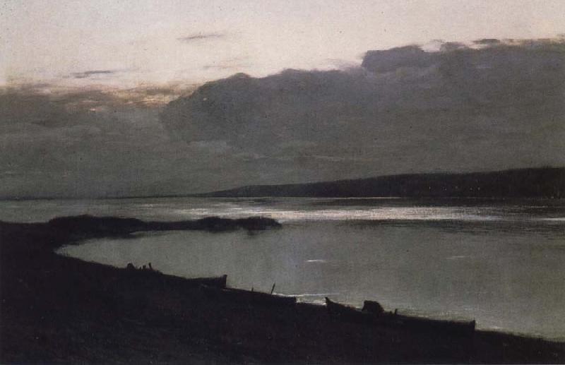 Levitan, Isaak Evening at the Wolga oil painting picture